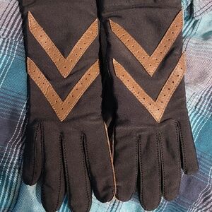 Vintage Isotoner The Original Gloves ARIS Black Stretch Lined One Size Washable